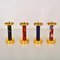 Enamelled and Gilded Brass Candle Sticks, Set of 4 2