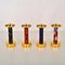 Enamelled and Gilded Brass Candle Sticks, Set of 4, Image 2
