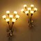 Vintage Bouquet Brass Wall Lamps, 1940s, Set of 2 7
