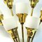 Vintage Bouquet Brass Wall Lamps, 1940s, Set of 2 5