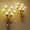 Vintage Bouquet Brass Wall Lamps, 1940s, Set of 2 2
