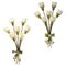 Vintage Bouquet Messing Wandlampen, 1940er, 2er Set 1