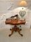 Antiker viktorianischer Kartentisch aus Wurzel- & Nussholz in Serpentinen-Optik 5