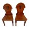Antique Victorian Mahogany Hall Chairs, Set of 2 1
