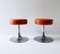 Tabourets en Chrome et Cuir, Italie, 1970s, Set de 2 2