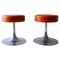 Chrome and Leather Stools, Italy, 1970s, Set of 2 1