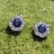 Modern Sapphire Diamonds Surround 18 Karat White Gold Stud Earrings, Image 10