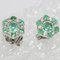 Orecchini moderni con diamanti color smeraldo, oro bianco a 18 carati, Immagine 3