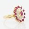 Französischer Moderner Rubin Diamanten, 18 Karat Gelbgold Ring 6