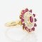 French Modern Ruby Diamonds, 18 Karat Yellow Gold Ring, Image 6