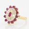 Französischer Moderner Rubin Diamanten, 18 Karat Gelbgold Ring 3