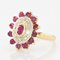 French Modern Ruby Diamonds, 18 Karat Yellow Gold Ring, Image 3