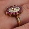 French Modern Ruby Diamonds, 18 Karat Yellow Gold Ring, Image 9