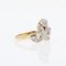 French Belle Epoque Rose-Cut Diamonds, 18 Karat Yellow White Gold Flower Ring 7