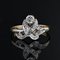 French Belle Epoque Rose-Cut Diamonds, 18 Karat Yellow White Gold Flower Ring 3