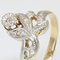 French Belle Epoque Rose-Cut Diamonds, 18 Karat Yellow White Gold Flower Ring 6