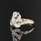 French Belle Epoque Rose-Cut Diamonds, 18 Karat Yellow White Gold Flower Ring 11
