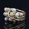 French Modern Cultured Pearl, 18 Karat Amati, Yellow Gold Pearl Ring 9