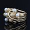 French Modern Cultured Pearl, 18 Karat Amati, Yellow Gold Pearl Ring, Image 9