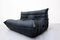 Canapé Togo en Cuir Noir par Michel Ducaroy pour Ligne Roset, 1970s 8