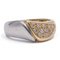 Zweifarbiger Vintage Vintage Ring aus 18 Karat Gold und Platin mit 0,29 Ct Diamanten, 1980er 1