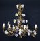 Italian Cage Form Chandelier with Porcelain Flowers 11