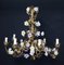 Italian Cage Form Chandelier with Porcelain Flowers, Image 11