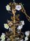 Italian Cage Form Chandelier with Porcelain Flowers 5