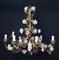 Italian Cage Form Chandelier with Porcelain Flowers, Image 2