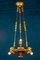 Lámpara de araña o farol italiano de madera dorada, años 30, Imagen 2