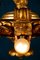 Lámpara de araña o farol italiano de madera dorada, años 30, Imagen 3
