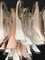 Murano Pink and White Petals Chandeliers, 1980s, Set of 2 5