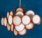 Lámpara de araña con discos de cristal de Murano de Vistosi, años 70, Imagen 2