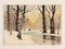 Winter Forest, Early 20th-Century, Oil on Plate, Framed 4