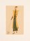 Art Deco Fashion Drawings II, Gouache on Paper, Framed 7