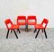 Red & Black Model City Dining Chairs by Lucci & Orlandini for Lamm Italy, Italy 1980s, Set of 4 1
