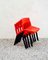 Red & Black Model City Dining Chairs by Lucci & Orlandini for Lamm Italy, Italy 1980s, Set of 4 10