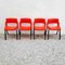 Red & Black Model City Dining Chairs by Lucci & Orlandini for Lamm Italy, Italy 1980s, Set of 4 6