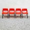 Red & Black Model City Dining Chairs by Lucci & Orlandini for Lamm Italy, Italy 1980s, Set of 4, Image 6