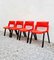 Modell City Esszimmerstühle in Rot & Schwarz von Lucci & Orlandini für Lamm Italy, Italy 1980er, 4er Set 2