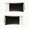 Coussin Rectangulaire Double en Velours Noir et Blanc de LO Decor 1