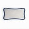 Happy Pillow Soft Velvet Cushion in White with Blue Fringe 1