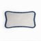 Happy Pillow Soft Velvet Cushion in White with Blue Fringe 1