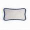 Happy Pillow Soft Velvet Cushion in White with Blue Fringe, Image 1