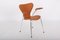 Model 3207 Leather Chairs by Arne Jacobsen for Fritz Hansen, Set of 4 5