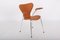 Model 3207 Leather Chairs by Arne Jacobsen for Fritz Hansen, Set of 4, Image 5