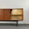 Credenza grande minimalista in teak con maniglie in pelle, Germania, anni '60, Immagine 7