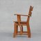 Mid-Century Dutch Solid Oak Armchair, 1960s 4