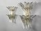 Palmette Wall Lamps from Barovier & Toso, Murano, Italy, 1970s, Set of 2 3