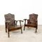 Teak Wooden Carved Armchairs, Indonesia, 1950s 1
